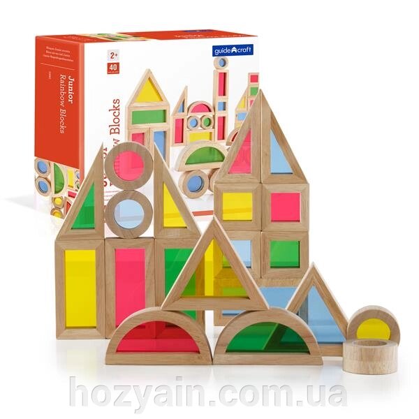 Кубики Guidecraft Block Play Маленька веселка, 5 см, 40 шт. (G3083) від компанії hozyain. com. ua - фото 1