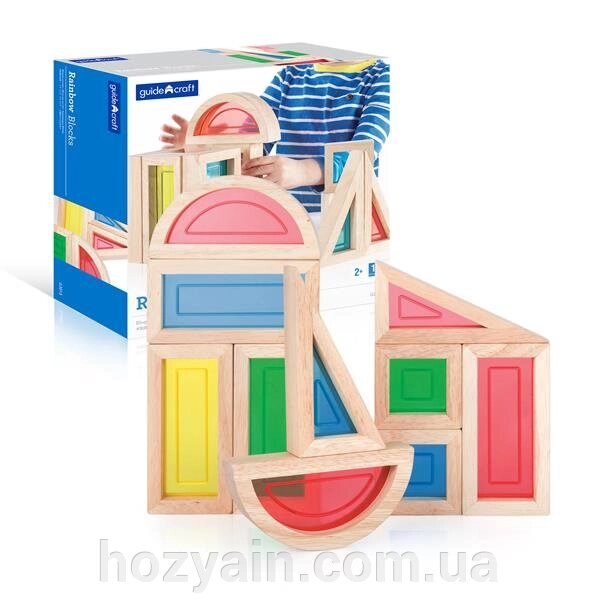 Кубики Guidecraft Block Play Велика веселка, 14 см, 10 шт. (G3015) від компанії hozyain. com. ua - фото 1