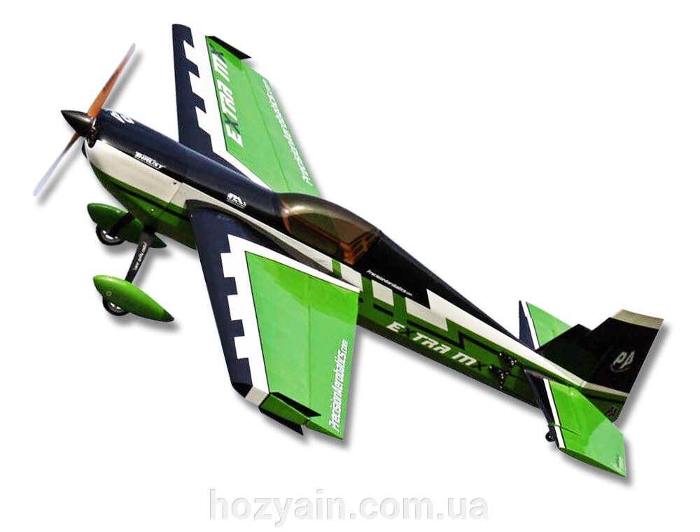 Літак радіокерований Precision Aerobatics Extra MX 1472мм KIT (зелений) від компанії hozyain. com. ua - фото 1