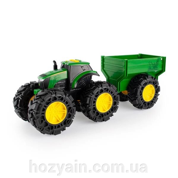 Машинка Трактор John Deere Kids Monster Treads із причепом і великими колесами (47353) від компанії hozyain. com. ua - фото 1