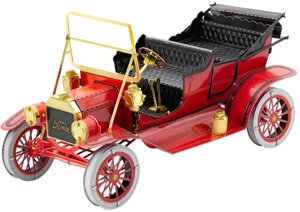 Металевий 3D конструктор "1908 Ford Model T, Червоний/Золото" Metal Earth MMS051C