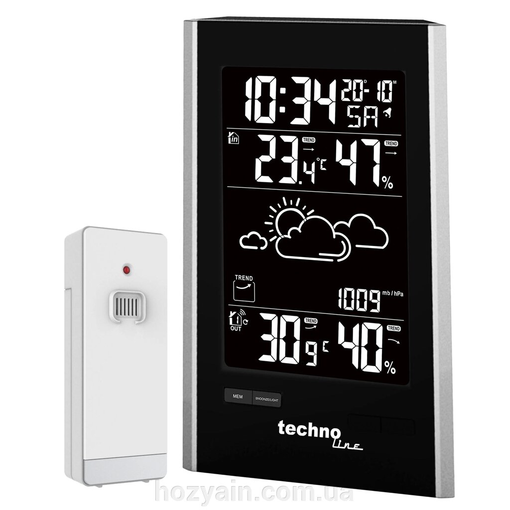 Метеостанція Technoline WS9060 Black/Silver (WS9060) від компанії hozyain. com. ua - фото 1