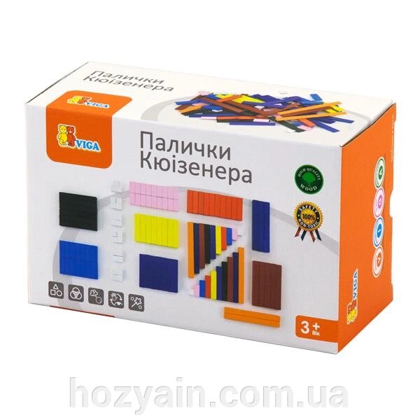 Набір для рахування Viga Toys Дерев'яні палички Кюїзенера 116 шт. (51765) від компанії hozyain. com. ua - фото 1