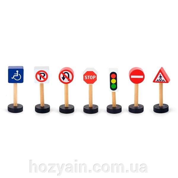 Набір для залізниці Viga Toys Дорожні знаки (50817) від компанії hozyain. com. ua - фото 1