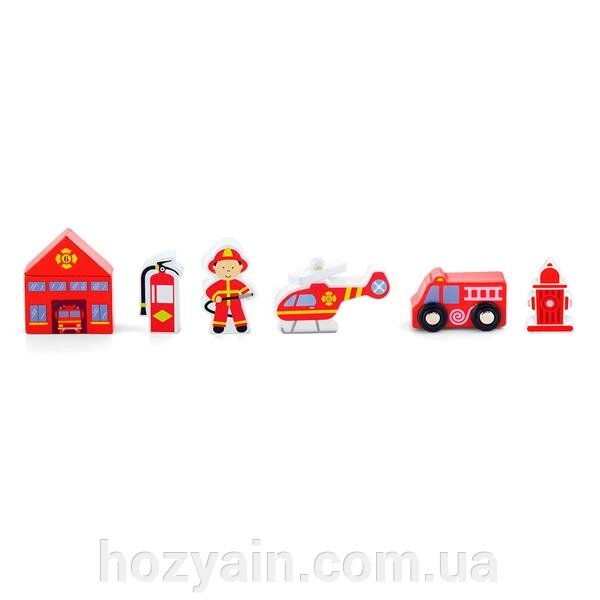 Набір для залізниці Viga Toys Пожежна станція (50815) від компанії hozyain. com. ua - фото 1