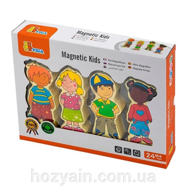 Набір магнітних фігурок Viga Toys Діти (59699VG) від компанії hozyain. com. ua - фото 1