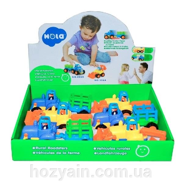 Набір машинок Hola Toys Бульдозер і трактор 6 шт. (326AB-6) від компанії hozyain. com. ua - фото 1