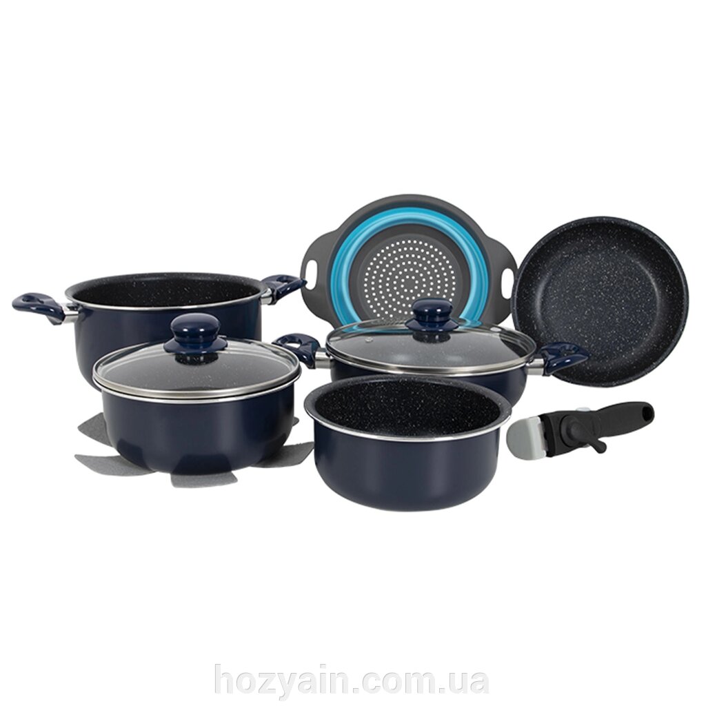 Набір посуду Gimex Cookware Set induction 9 предметів Blue (6977225) від компанії hozyain. com. ua - фото 1