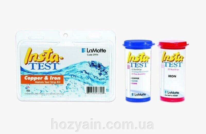 Набір тестів на залізо і мідь у воді LaMotte COPPER/IRON METALS TEST STRIP KIT від компанії hozyain. com. ua - фото 1