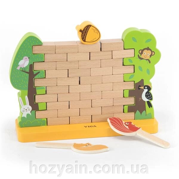 Настільна гра Viga Toys Стіна з цеглинок (44566) від компанії hozyain. com. ua - фото 1