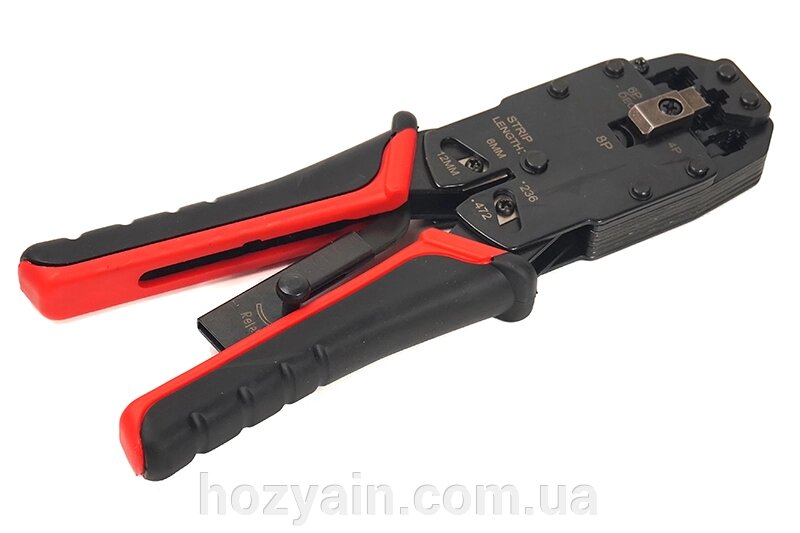 Обтискаючий інструмент PowerPlant RJ45, RG12, RG11 2008R від компанії hozyain. com. ua - фото 1