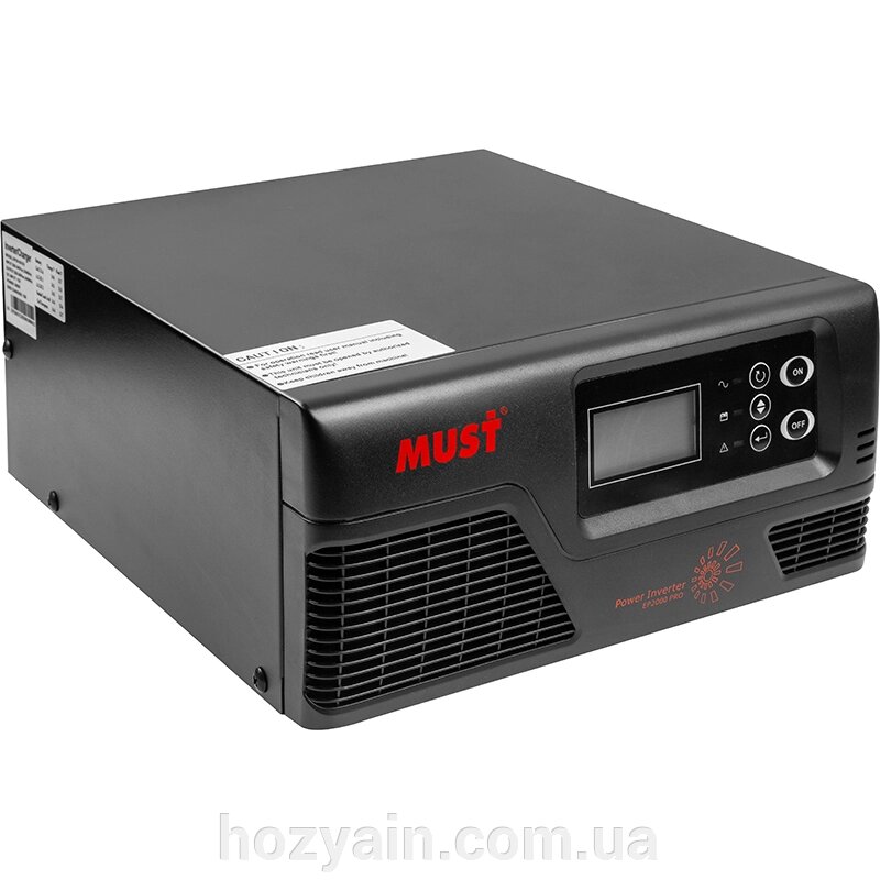 Перетворювач напруги Must 1000W з чистою синусоїдою,12V, LCD (EP20-1012V) KD00MS0048 від компанії hozyain. com. ua - фото 1