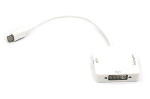 Кабель-перехідник PowerPlant mini DisplayPort (Thunderbolt) - DisplayPort, HDMI, DVI 0.2 м CA911097