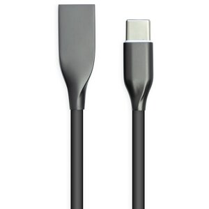 Кабель PowerPlant USB - Type-C, 2м, силікон, чорний CA911257