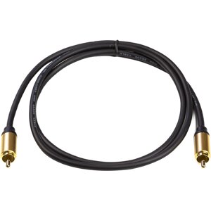 Кабель коаксіальний PowerPlant RCA 26AWG, 1 м, чорний CA911752