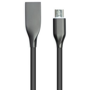 Кабель PowerPlant USB - microUSB, 2м, силікон, чорний CA911233