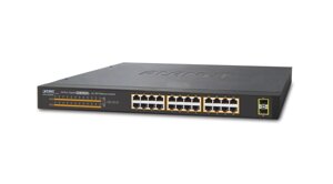 Гігабітний комутатор 2 рівня Planet GSW-2620HP (24-Port 10/100/1000Mbps 802.3at PoE+) GSW-2620HP