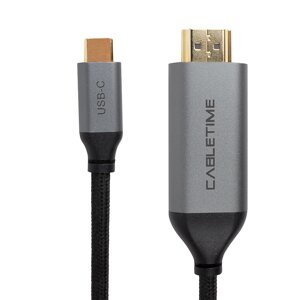 Кабель PowerPlant USB-C - HDMI, 4K, Ultra HD, V2.0, 1.8м CA913350