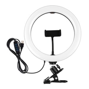 Кільцева USB LED лампа Puluz PKT3126B 10.2" + затискач PKT3126B