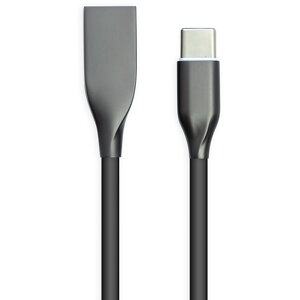Кабель PowerPlant USB - Type-C, 1м, силікон, чорний CA911240