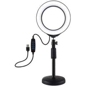 Кільцева USB LED лампа Puluz PU392 6.2"+ настільне кріплення 18-28 см PU392