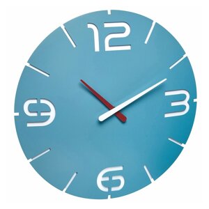 Настінний годинник TFA 60304714 "CONTOUR" блакитний/білий, d=350x35 мм