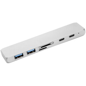 USB-хаб PowerPlant Type-C - HDMI 4K, USB 3.0, USB Type-C, SD, microSD CA911684