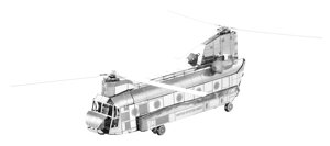 Металевий 3D конструктор "Військово-транспортний вертоліт CH-47 Chinook" Metal Earth MMS084