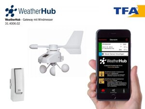 Вимірювач швидкості та напрямку вітру для смартфонів TFA 31400602 WeatherHub