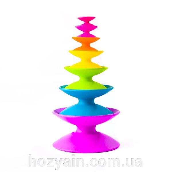 Пірамідка Fat Brain Toys Spoolz Кольорові котушки (FA181-1) від компанії hozyain. com. ua - фото 1