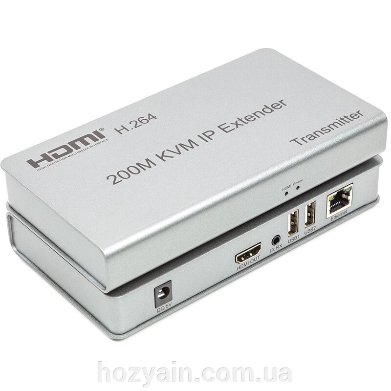 Подовжувач HDMI сигналу PowerPlant HDMI 1080P/60hz, до 200м, через CAT5E/6 (HDES200-KVM) CA912940 від компанії hozyain. com. ua - фото 1