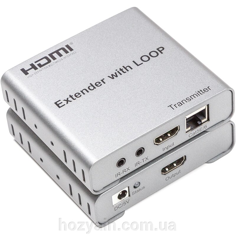 Подовжувач HDMI сигналу PowerPlant HDMI 4K/30hz, до 100м, через CAT5E/6, loop-out (HDES12-LOOP) CA912964 від компанії hozyain. com. ua - фото 1