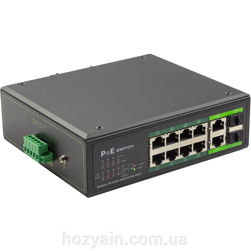 PoE комутатор 8ch 1000Mbps+2G uplink 2 SFP POE802PRO від компанії hozyain. com. ua - фото 1