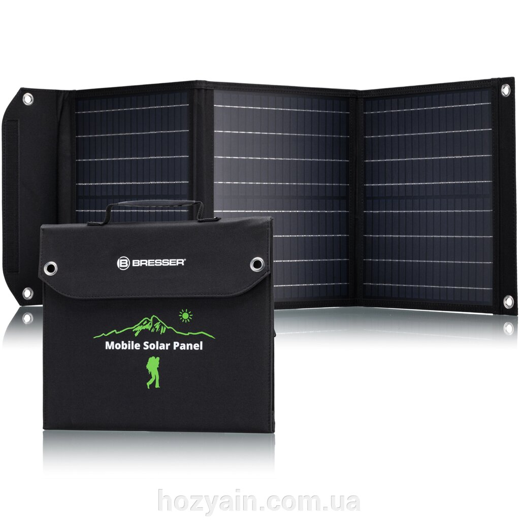 Портативний зарядний пристрій сонячна панель Bresser Mobile Solar Charger 40 Watt USB DC (3810040) від компанії hozyain. com. ua - фото 1