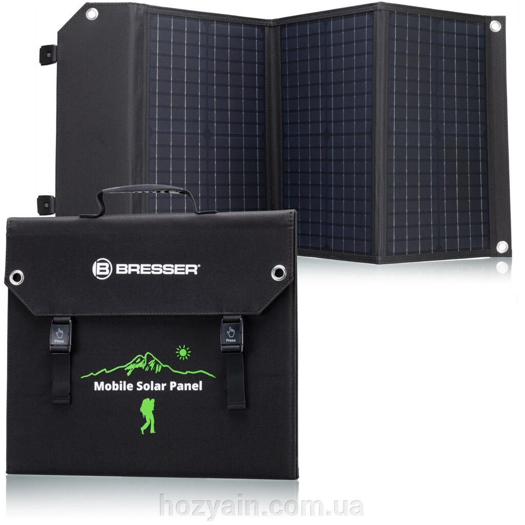 Портативний зарядний пристрій сонячна панель Bresser Mobile Solar Charger 60 Watt USB DC (3810050) від компанії hozyain. com. ua - фото 1