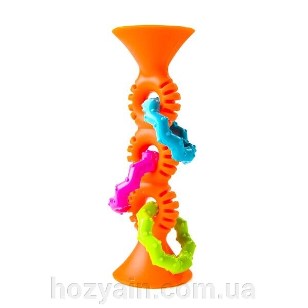 Прорізувач-брязкальце на присосках Fat Brain Toys pipSquigz Loops помаранчевий (F165ML) від компанії hozyain. com. ua - фото 1