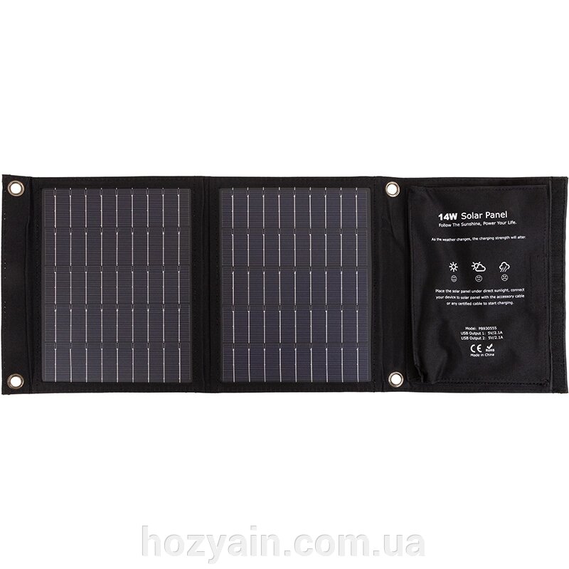 Сонячна панель PowerPlant 14W, 2xUSB-A PB930555 від компанії hozyain. com. ua - фото 1