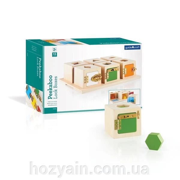 Сортер Guidecraft Manipulatives Коробочки з геометричними фігурами (G5058) від компанії hozyain. com. ua - фото 1