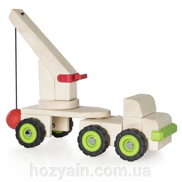 Велика машинка Guidecraft Block Science Trucks Стінобитна машина дерев'яна 45 см (G7533) від компанії hozyain. com. ua - фото 1