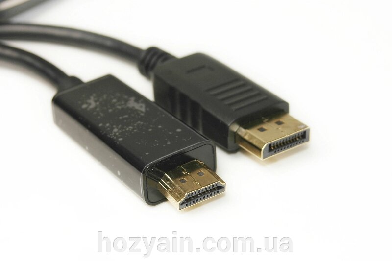 Відео кабель PowerPlant DisplayPort (M) - HDMI (M), 1.4V, 30AWG, 4Kx2K, 1.8м (односторонній) KD00AS1278 від компанії hozyain. com. ua - фото 1