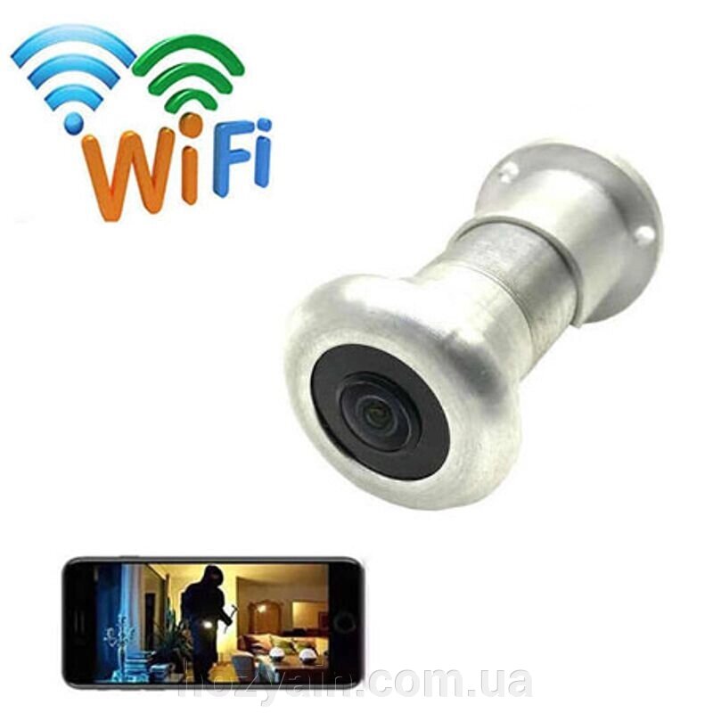 Відеоглазок wifi c датчиком руху, підсвічуванням і записом HQCam 405B, 2 Мп, сріблястий від компанії hozyain. com. ua - фото 1