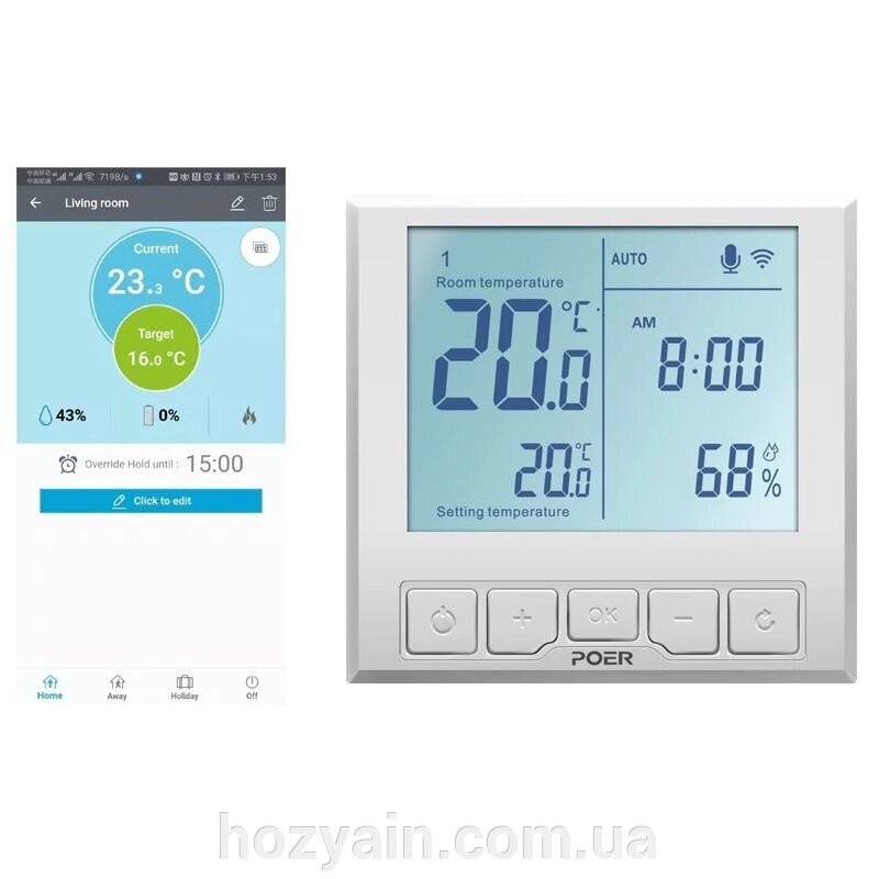 WiFi термостат для котла - терморегулятор з LCD дисплеєм POER PTC20 від компанії hozyain. com. ua - фото 1