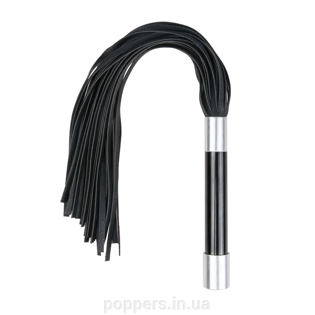 Довгий флоггер / плеть / батіг з металевим хватом / Long Flogger With Metal Grip від компанії Попперс: інтернет-секс шоп - фото 1