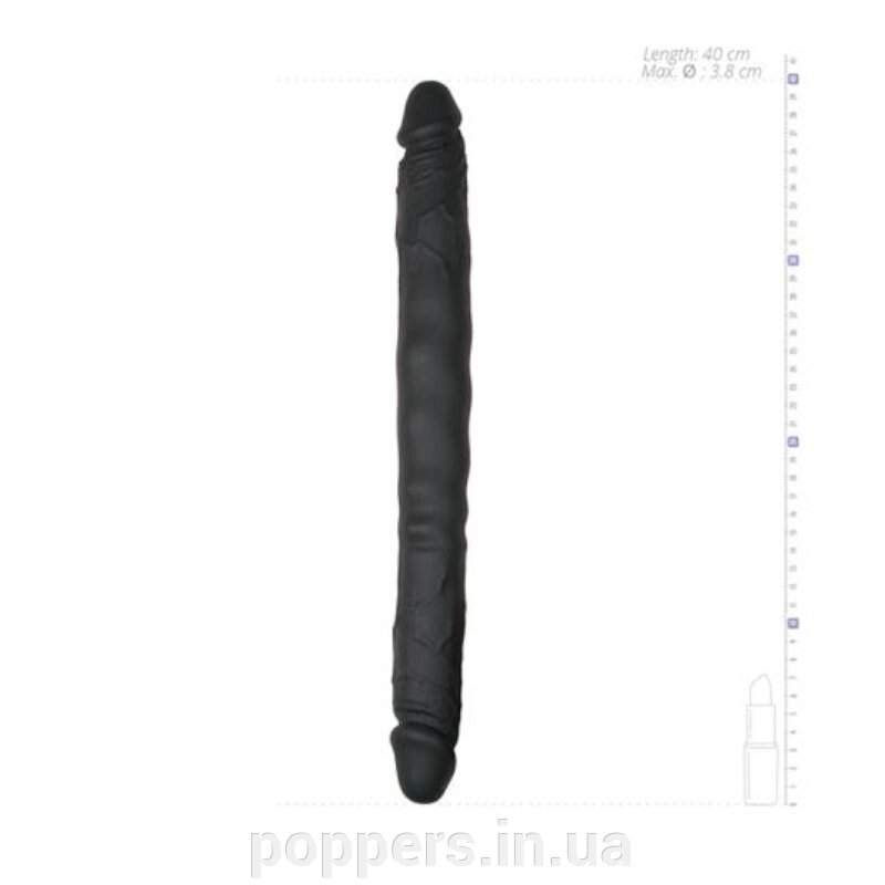 Подвійний фалоімітатор 40,0 см х 3,8 см чорний EasyToys від компанії Попперс: інтернет-секс шоп - фото 1