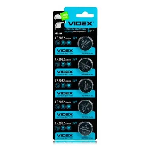 Батарейка таблетка Videx CR2016 DL2016 LM2016, літій, 5 шт - знижка