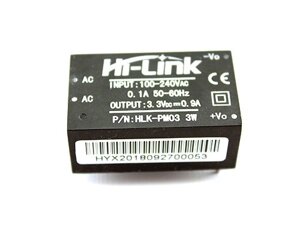 Перетворювач напруги компактний AC-DC 220В-3.3В 0.9А HLK-PM03