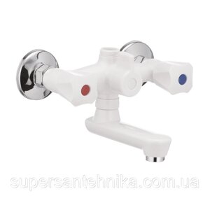 Змішувач для ванни PLAMIX Omega-142 Білий (без шлангу та поливу) (PM0021)
