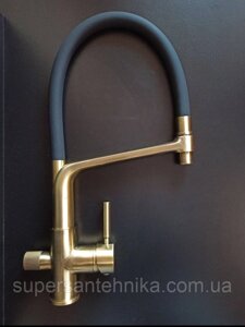 Змішувач на кухні з підключенням відфільтрованої води бронза Epelli Latte Di bronzo Duos