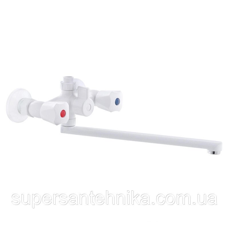 Смеситель для ванны PLAMIX Omega-140 White (без шланга и лейки) (PM0558) ##от компании## Магазин SuperSantehnika - ##фото## 1