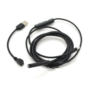 2 в 1 MicroUSB/PC HD ендоскоп, міні камера 7.0 мм, м'який провод, 2м